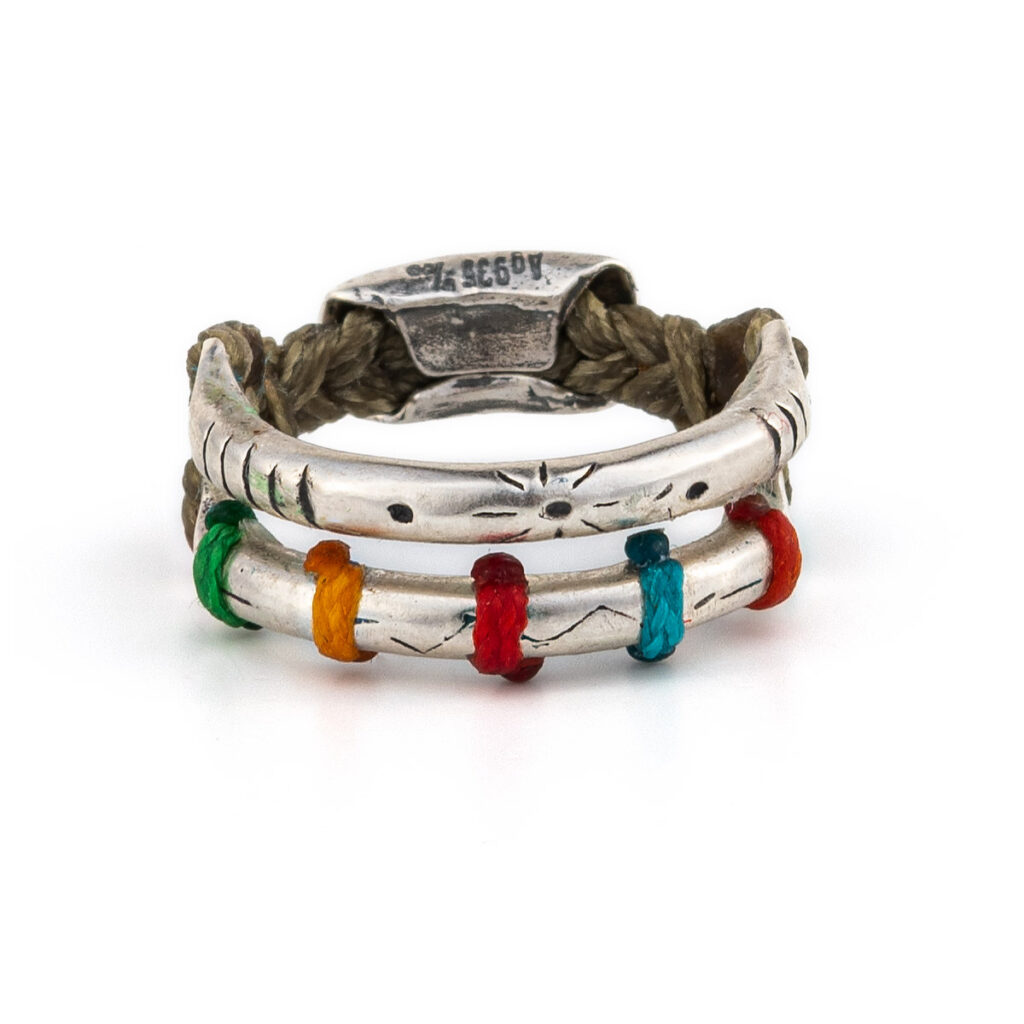 Colorful Rainbow Ring 935° Sterling Silver