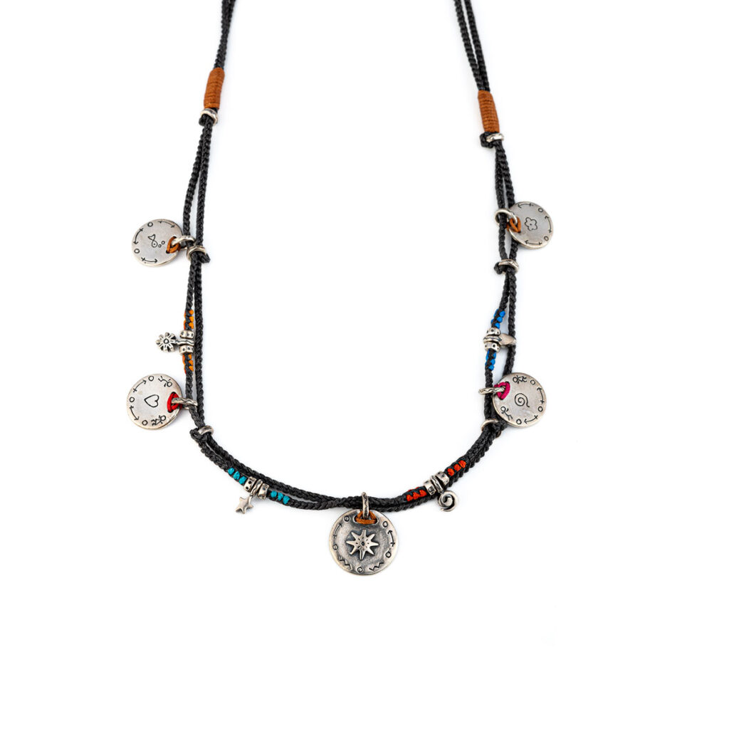 Symbols Necklace 935° Sterling Silver