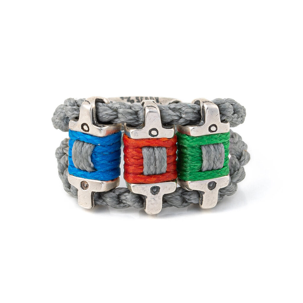 Multicolor Earth Ring 935° Sterling Silver
