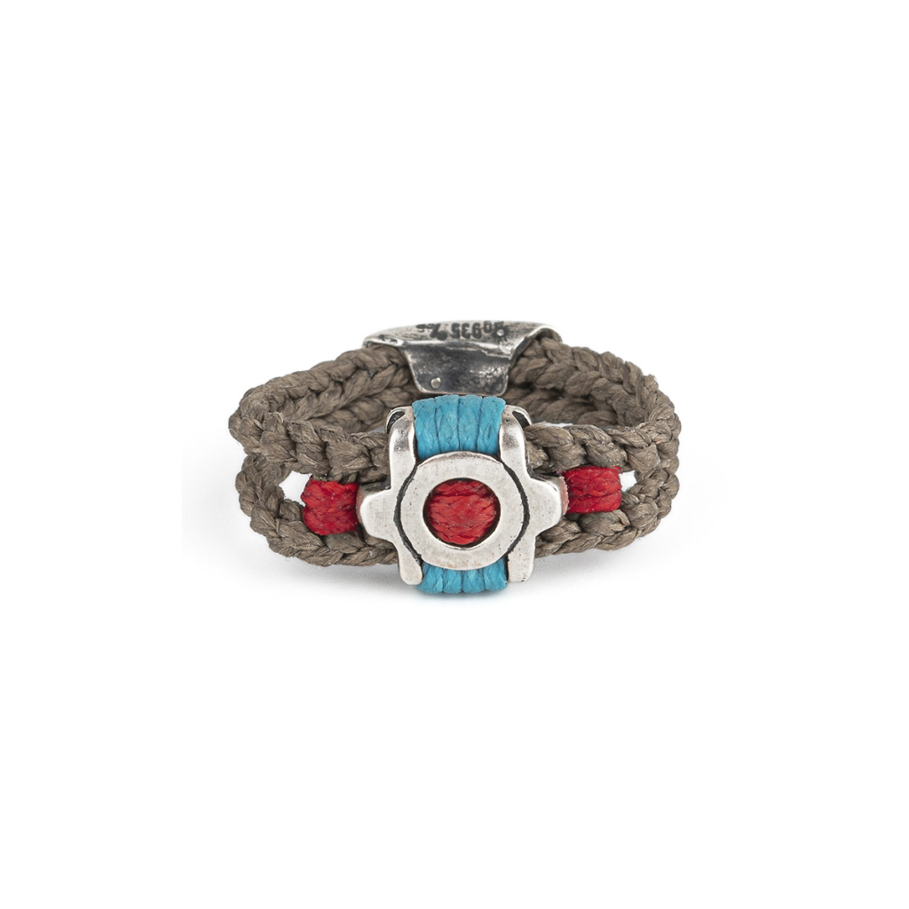 Red Circle Ring 935° Sterling Silver