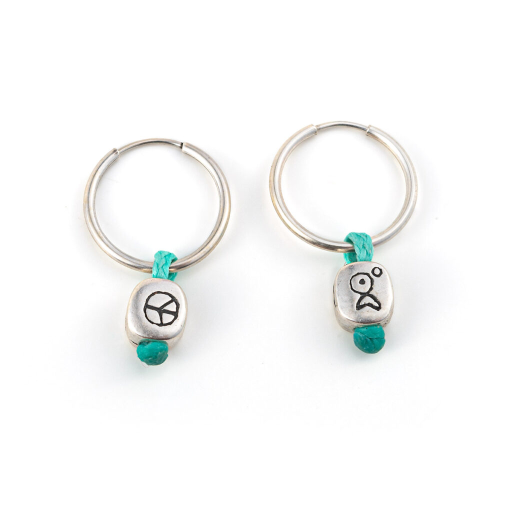 Peace Earrings 935° Sterling Silver