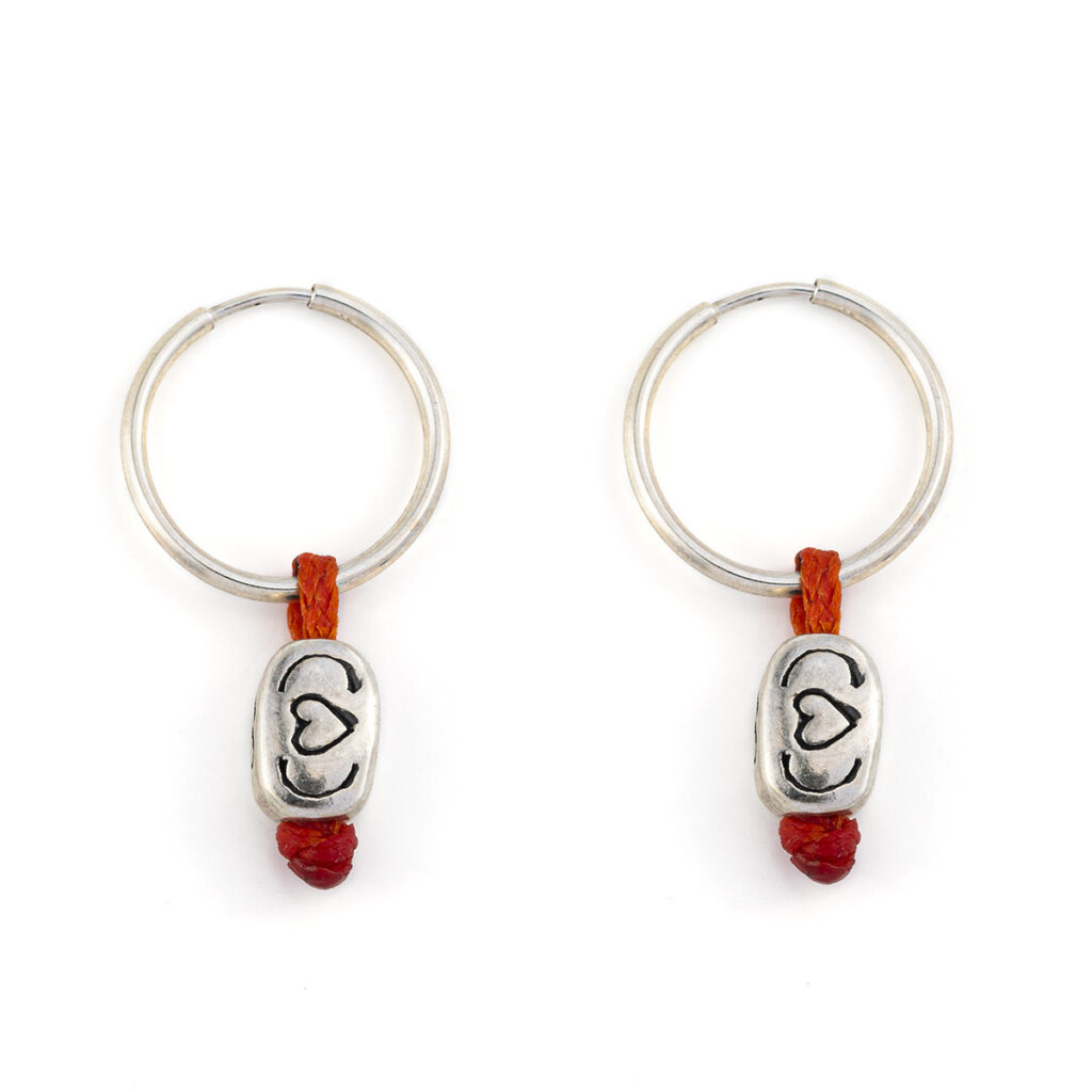 Angled Trust Earrings 935° Sterling Silver