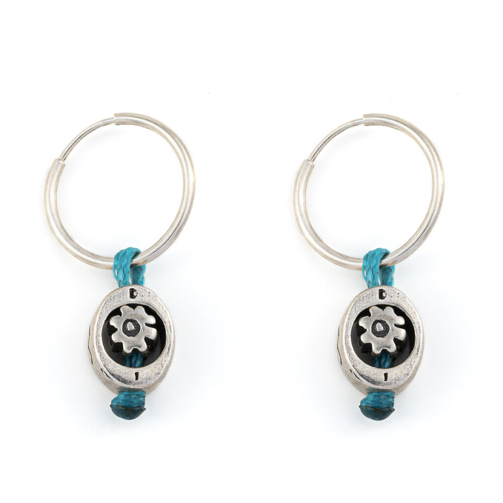 Round Sun Earrings 935° Sterling Silver