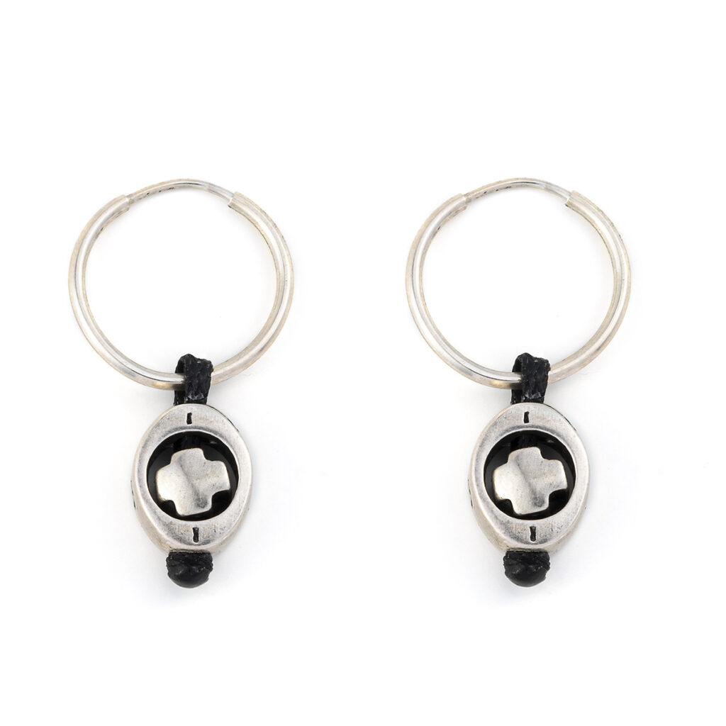 Round Faith Earrings 935° Sterling Silver