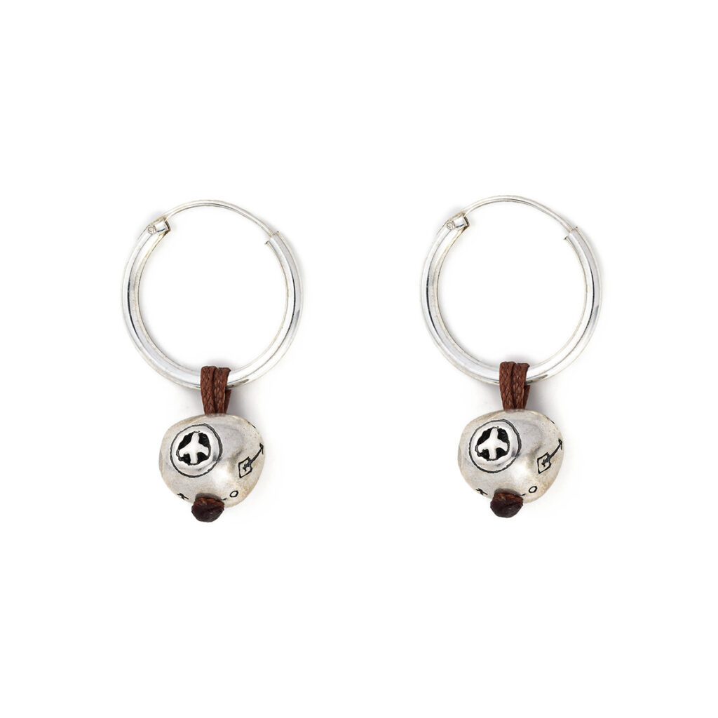 Peace Ball Earrings 935° Sterling Silver