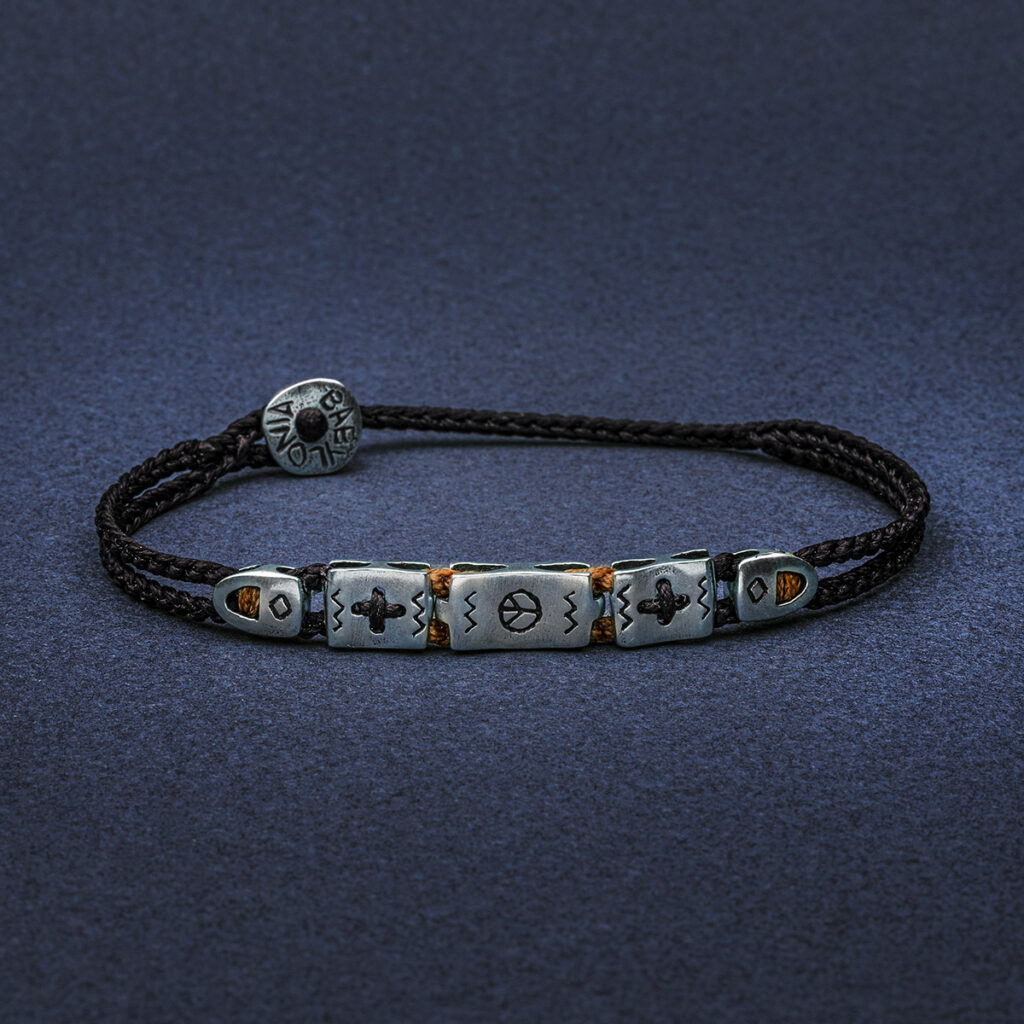 Peace Laid Out Men Bracelet 935° Sterling Silver