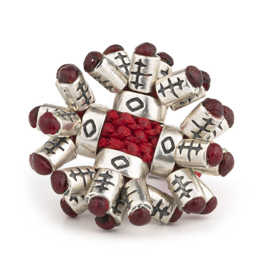 Crystal Sea Urchin Ring 935° Sterling Silver