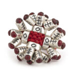 Crystal Sea Urchin Ring 935° Sterling Silver