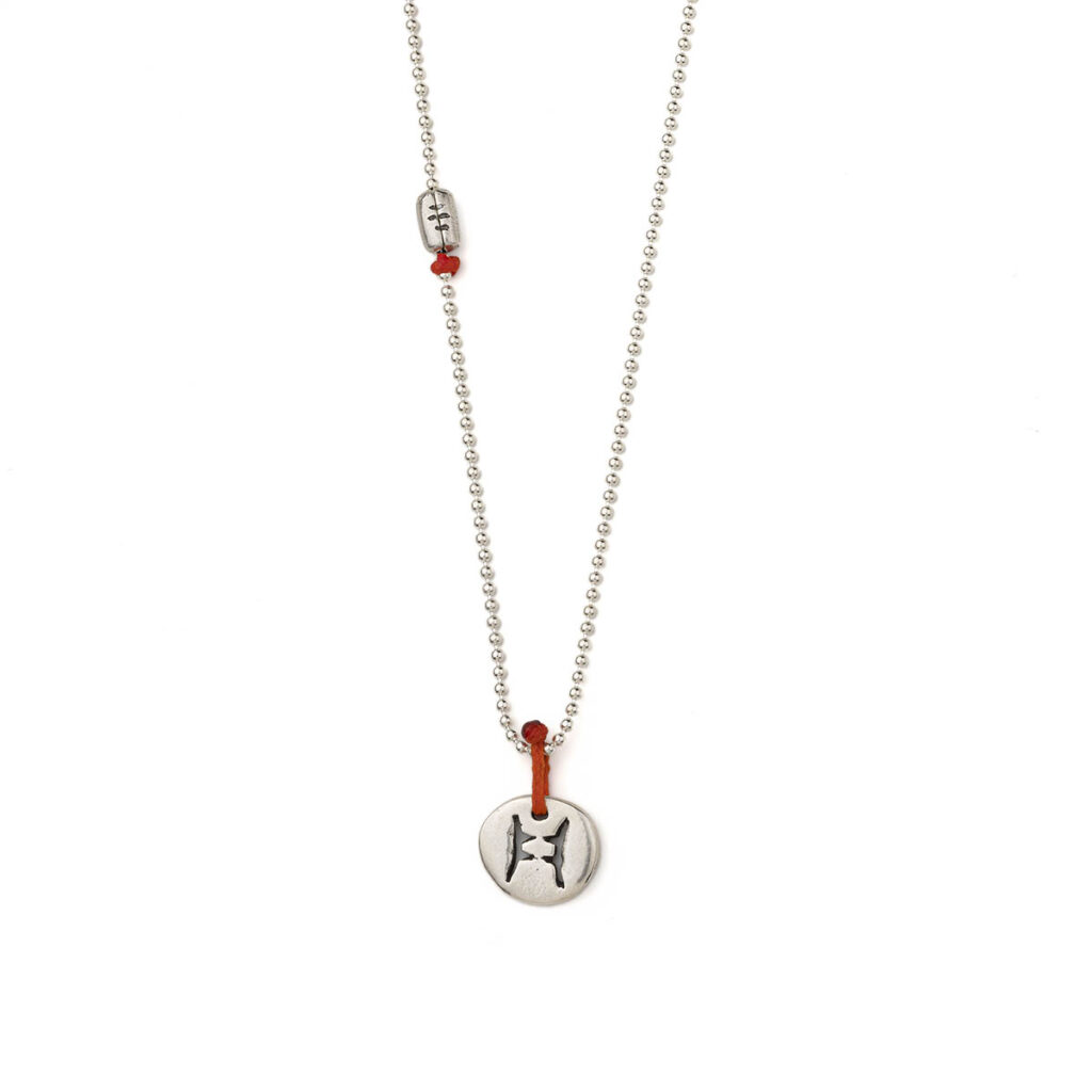 Gemini Zodiac Necklace 935° Sterling Silver