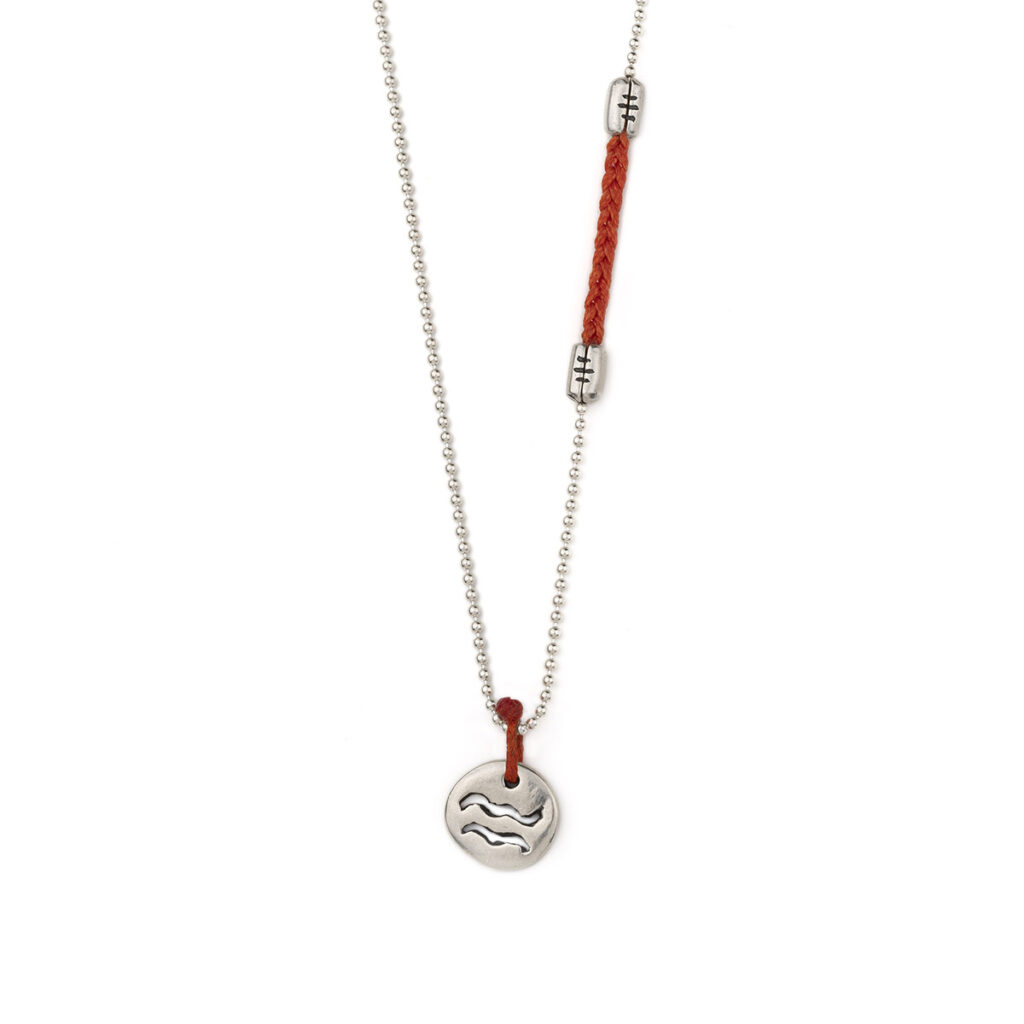 Aquarius Plus Zodiac Necklace 935° Sterling Silver