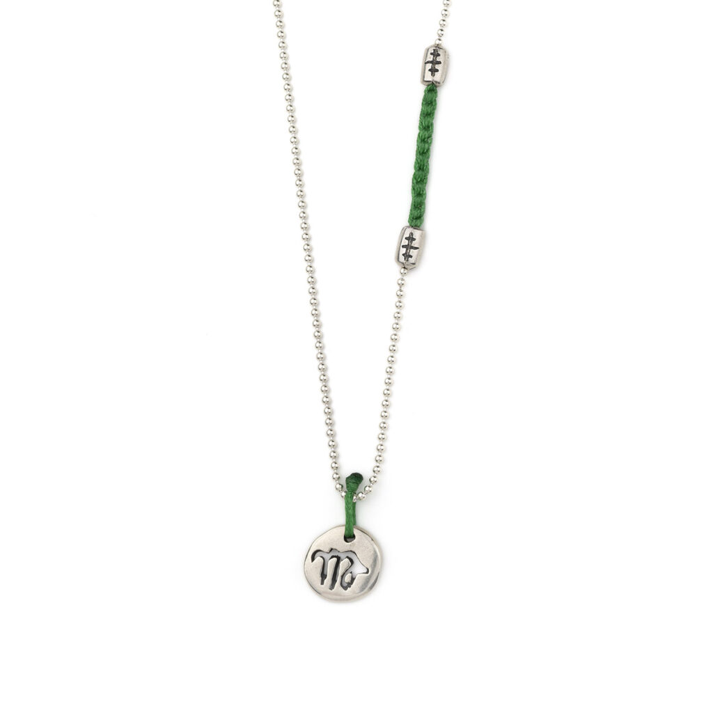 Virgo Plus Zodiac Necklace 935° Sterling Silver