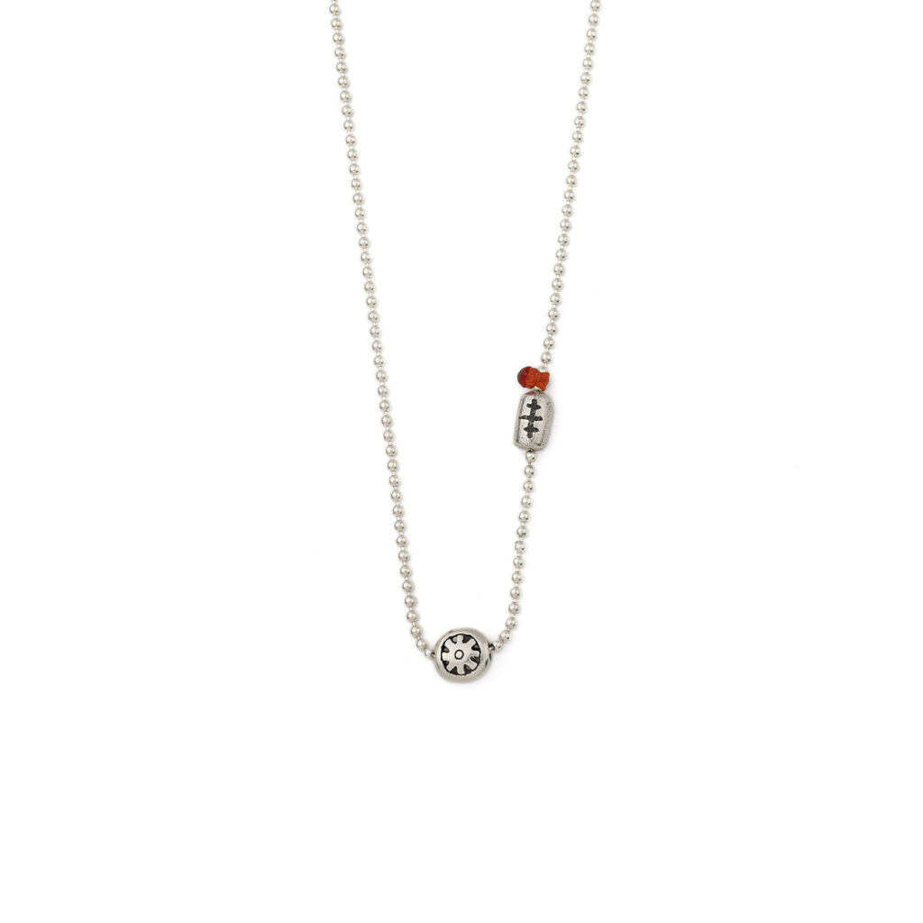 Sun in Circle Necklace 935° Sterling Silver