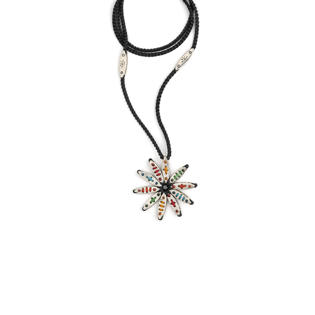 Colorful Sunflower Necklace 935° Sterling Silver
