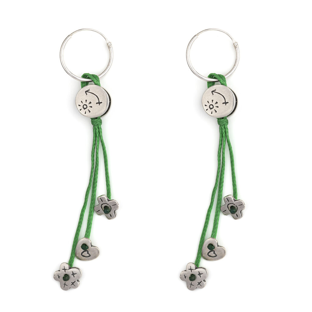 Flower in Reverse Earrings 935° Sterling Silver