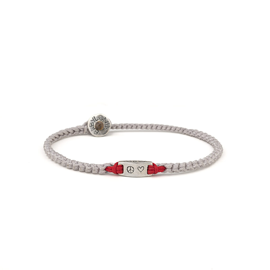 Peace & Love on Pier Bracelet 935° Sterling Silver