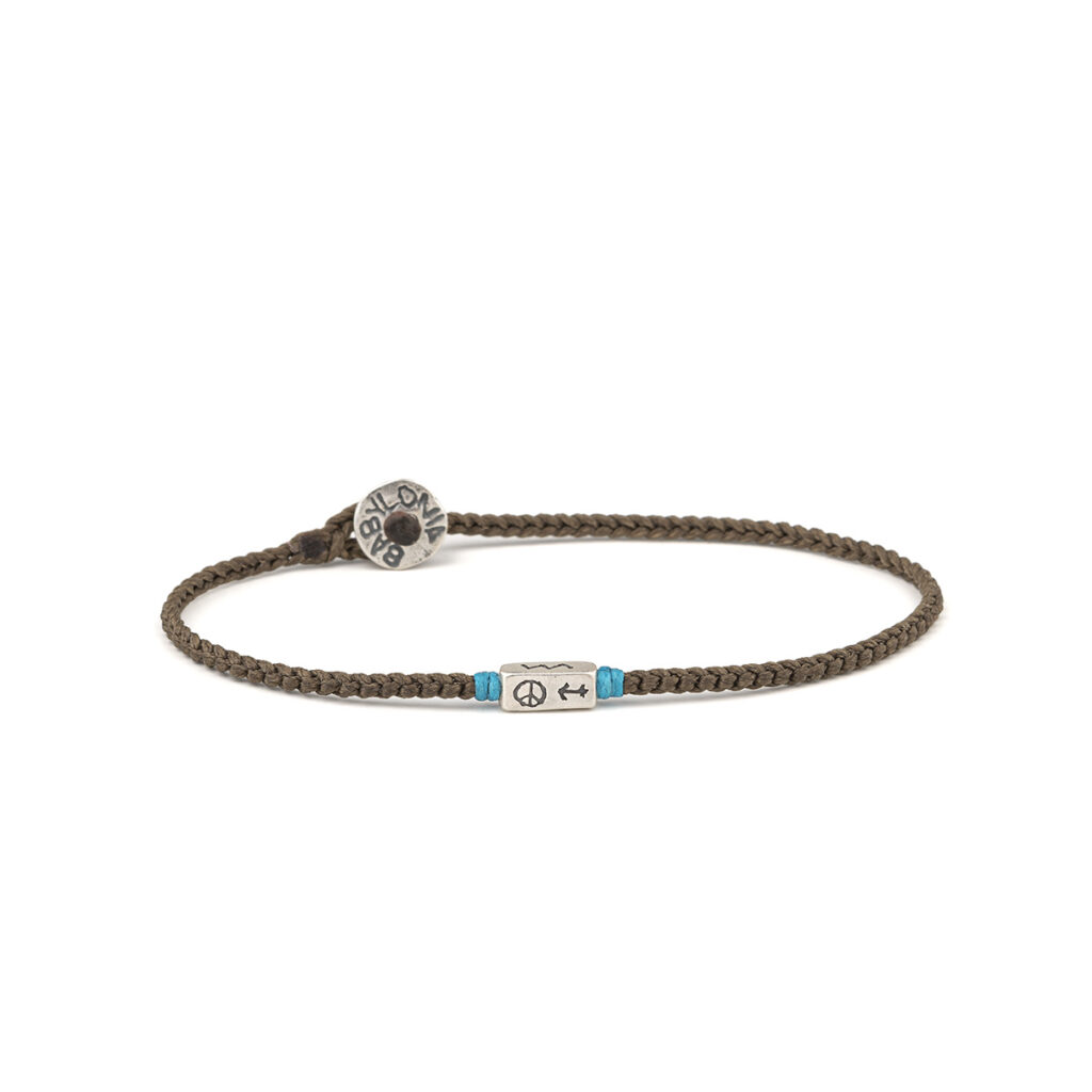 Peace Block Bracelet 935° Sterling Silver