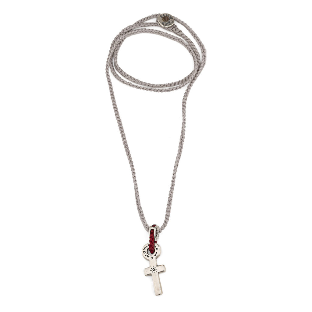 Faith in Zip Line Necklace 935° Sterling Silver
