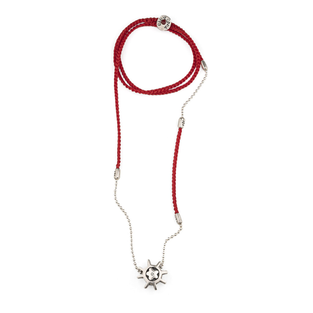 Trust Gear Wheel Necklace 935° Sterling Silver