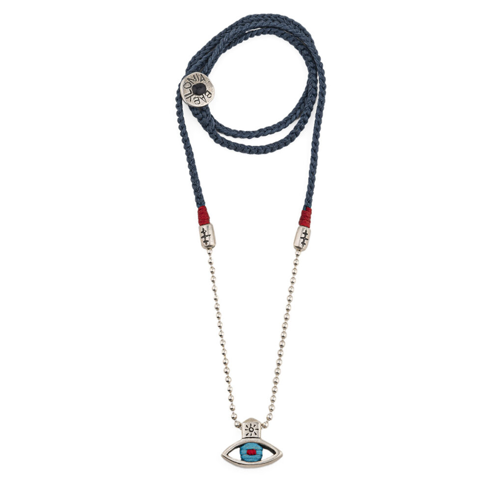 Evil Eye Linked Necklace 935° Sterling Silver
