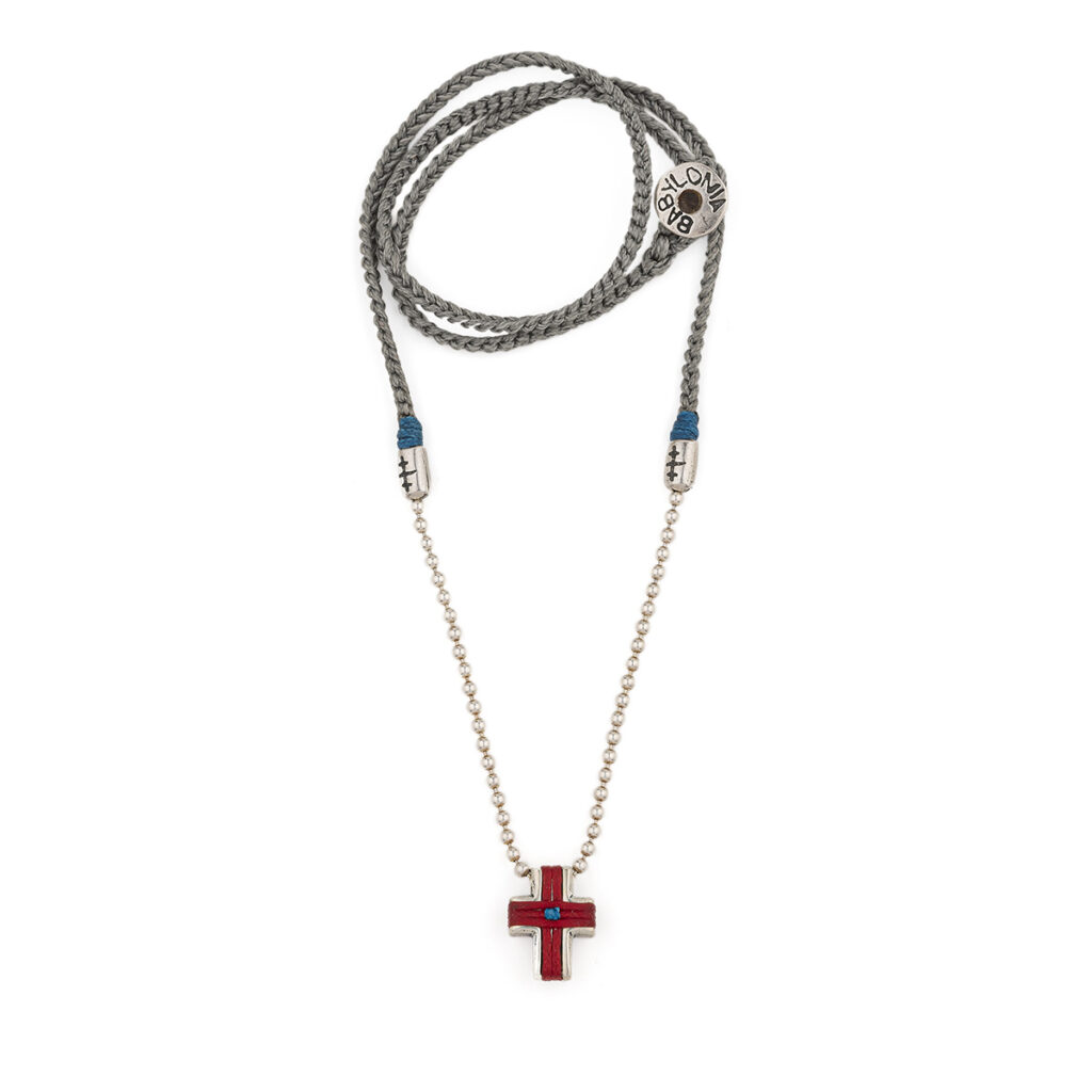 Red Faith Linked Necklace 935° Sterling Silver