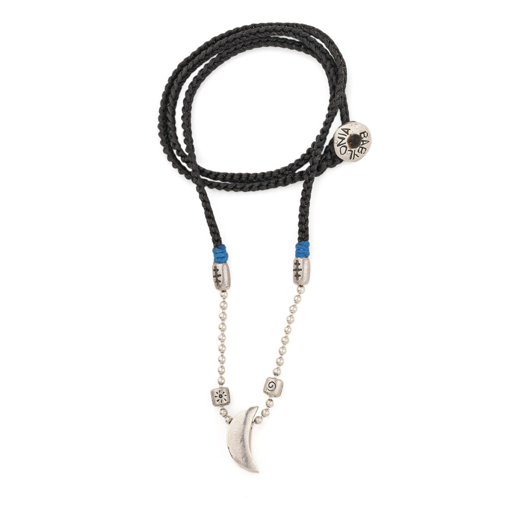 Moon in Links Necklace 935° Sterling Silver