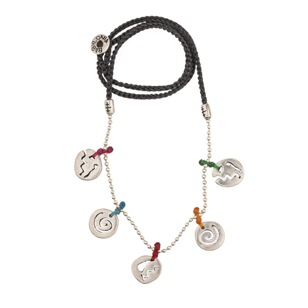 Starry Charms Linked Necklace 935° Sterling Silver