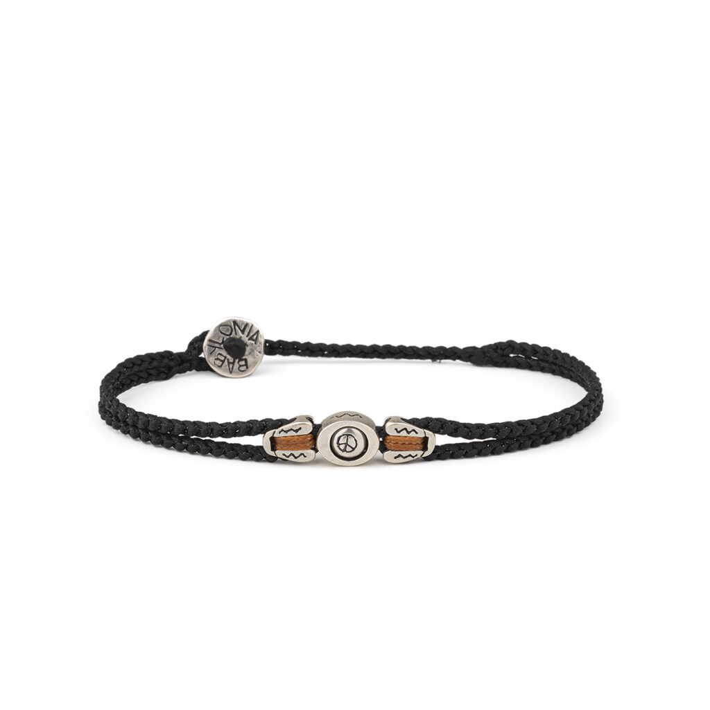 Round Peace Linked Bracelet 935° Sterling Silver