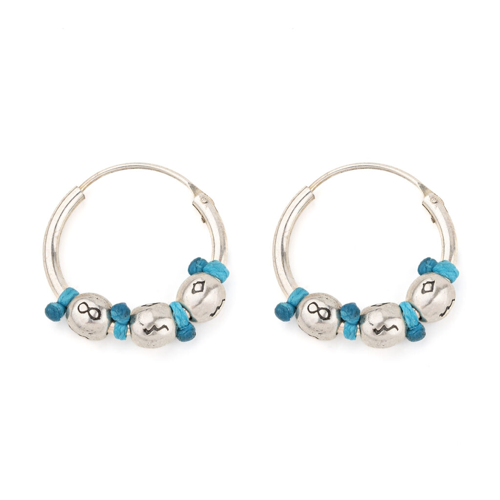 Infinity Pom Pom Earrings 935° Sterling Silver