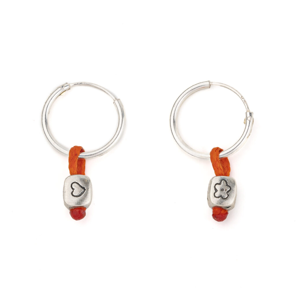 Love Cubicle Earrings 935° Sterling Silver