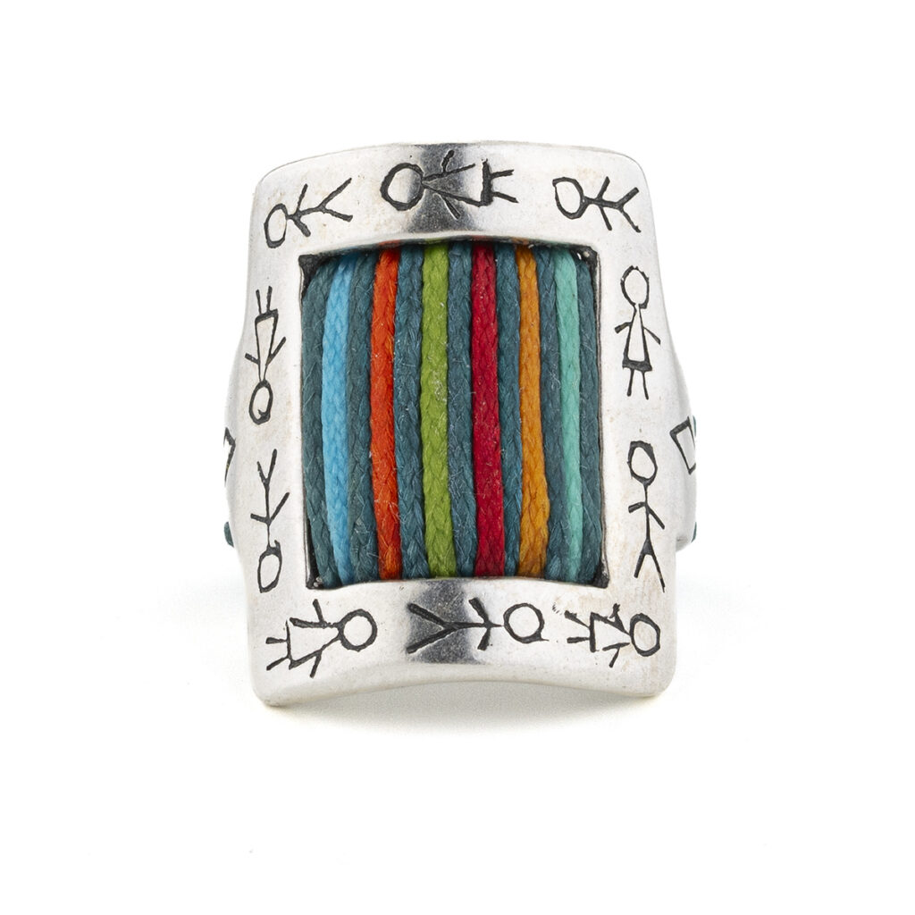 Colorful Lines Ring 935° Sterling Silver