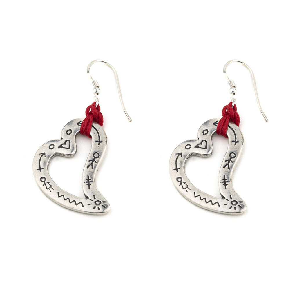 Curved Love Earrings 935° Sterling Silver